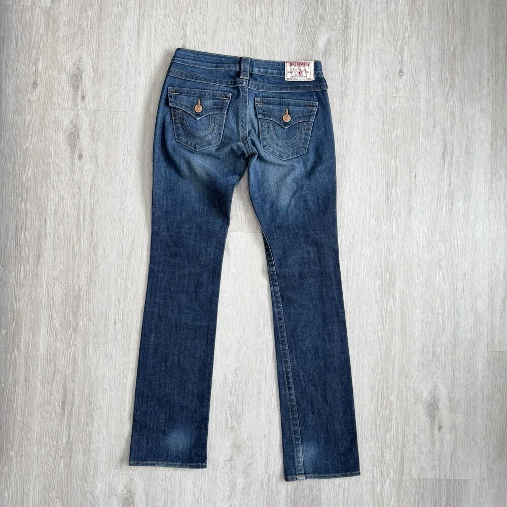 True Religion Billy Jeans Size 26 Low Rise Bootcut Distressed Women EUC - Picture 2 of 16